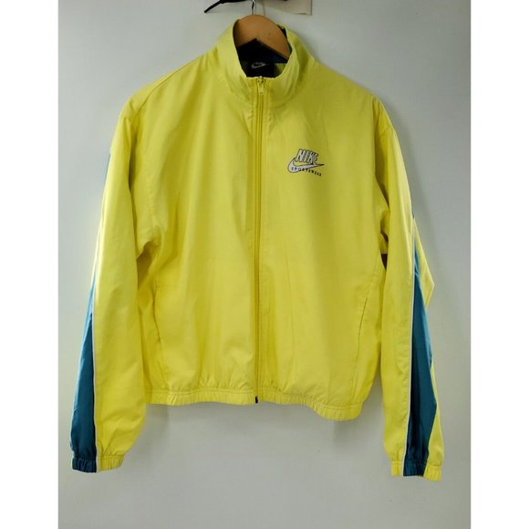 Nike‎ Womens Medium Neon Yellow Zip Up Windbreaker Sportswear - Picture 1 of 5